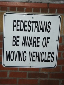 Pedestrian warning Copyright Donna James