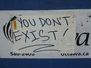 Trash Bin - You don't Exist. Copyright Donna James
